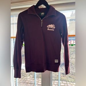 Roots Size XXS Maroon Crew Neck Sweater